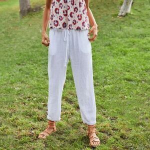 Xirena Cotton Gauze Muslin Double Cloth Coastal Jak Pants Pockets Medium